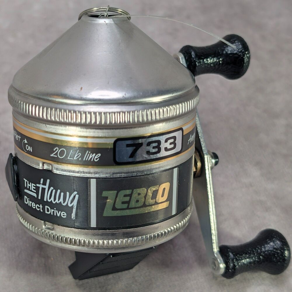 Vintage Zebco 733 The Hawg Direct Drive Spincast Fishing Reel Bait Alert 20lb